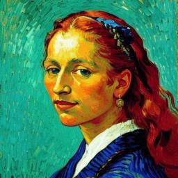 Foto de perfil artistica al estilo de Van Gogh para mujer