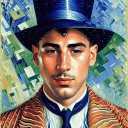 Foto de perfil artistica al estilo de Boccioni para hombre